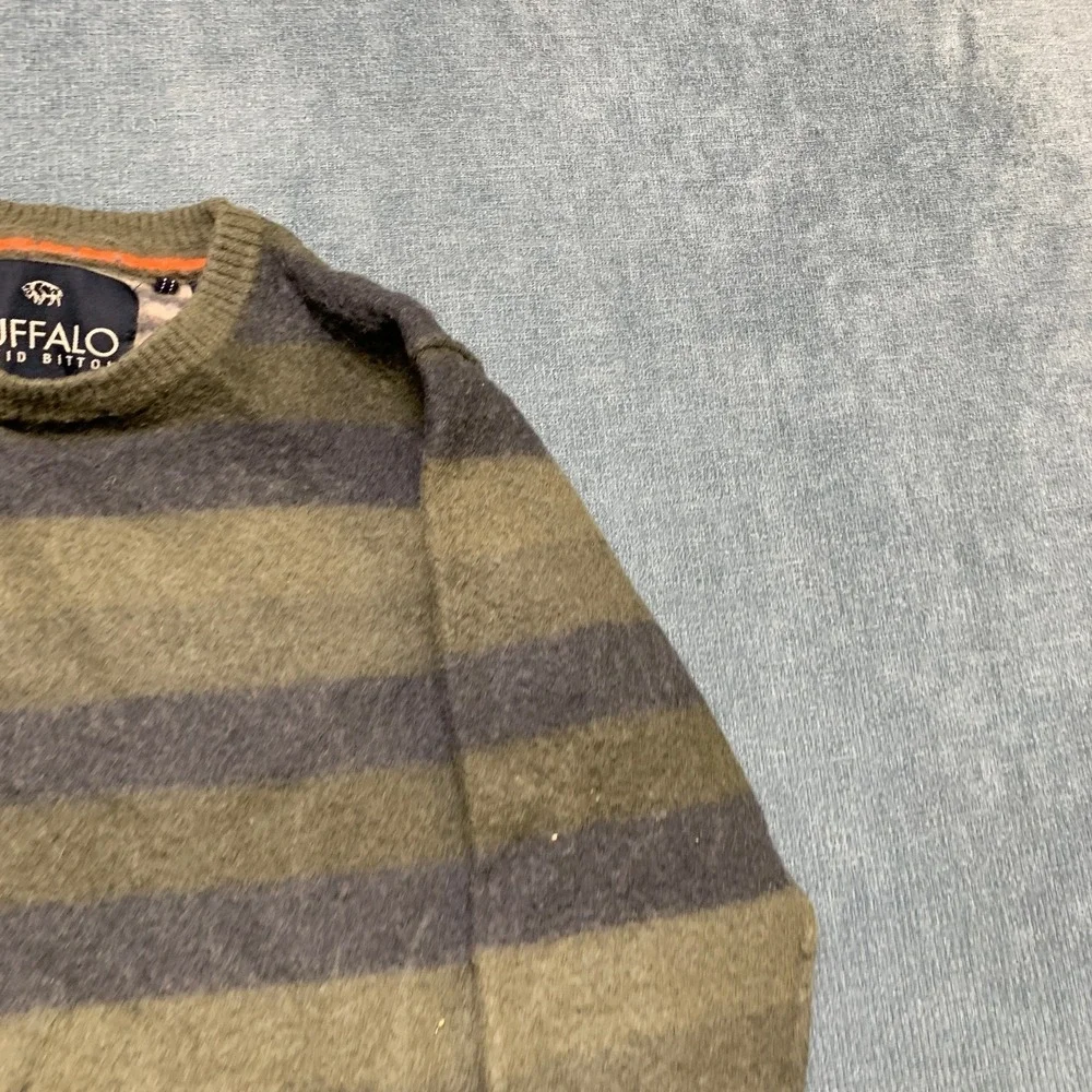 Buffalo David Bitton Cozy Sweater Men Medium Multicolor Striped Lambswool Winter